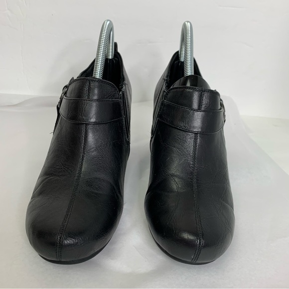 Bare Traps Black Leather Size 7.5 Wide Ankle Boots Booties Excellent Condition - Picture 4 of 7